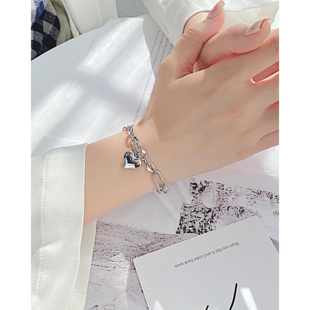 Niche Design Versatile Love Stainless Steel Peach Heart Fashion Trend Titanium Steel Bracelet