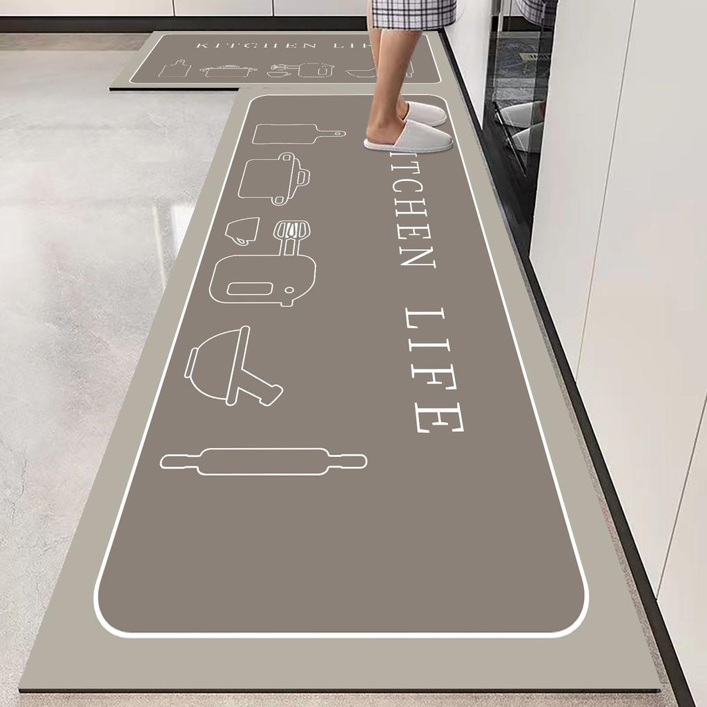 American Retro Kitchen Floor Mat Diatomaceous Mud Absorbent Wipe Bathroom Non-Slip Waterproof Carpet Home Decoration