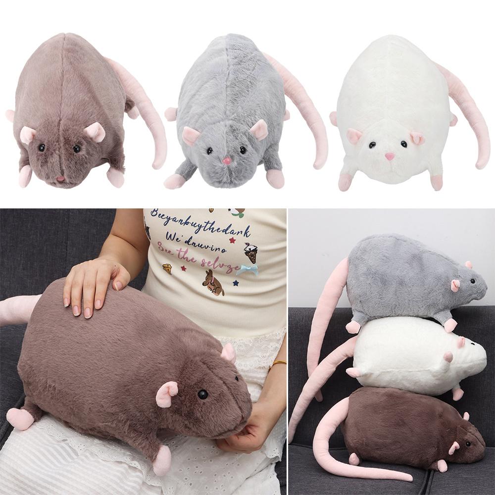 Plush Mouse Doll 30/45/90cm Animal Figure Creative Flower Branch Rat Doll  Kids Gift Birthday