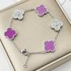 Boutique 15MM Large Four-leaf Clover Bracelet Black and White High-grade Fashion Net Red Bracelet