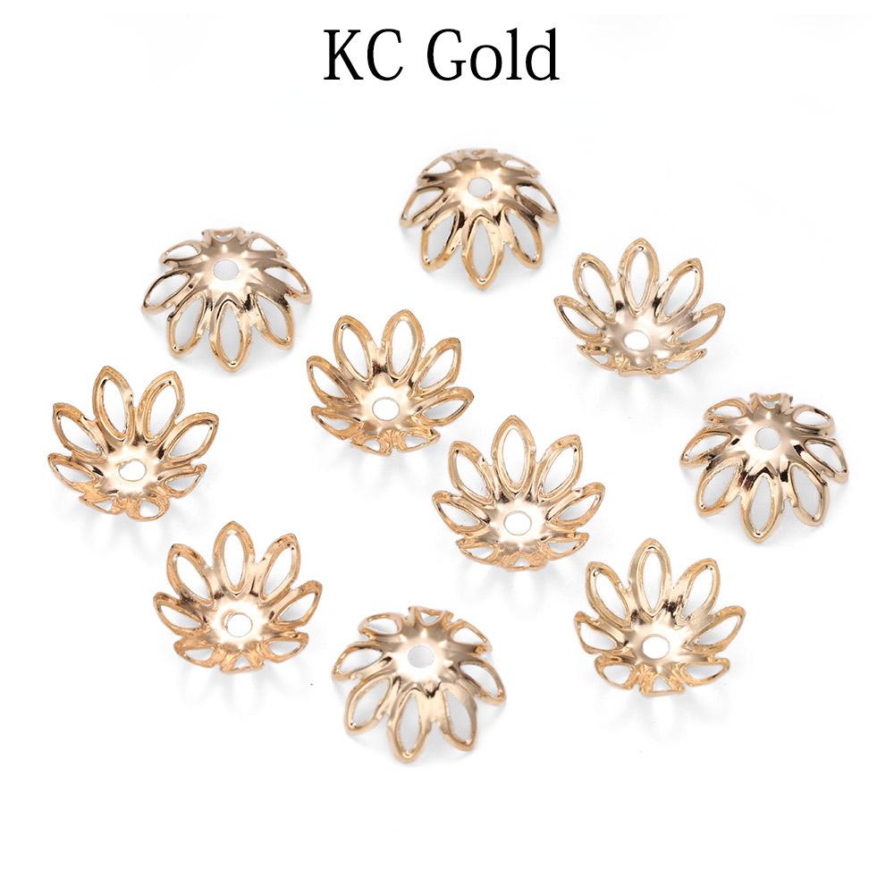 100 Stück/Lot Silve Gold Rhodium Bulk Blumen Perlenkappen für Schmuckherstellung