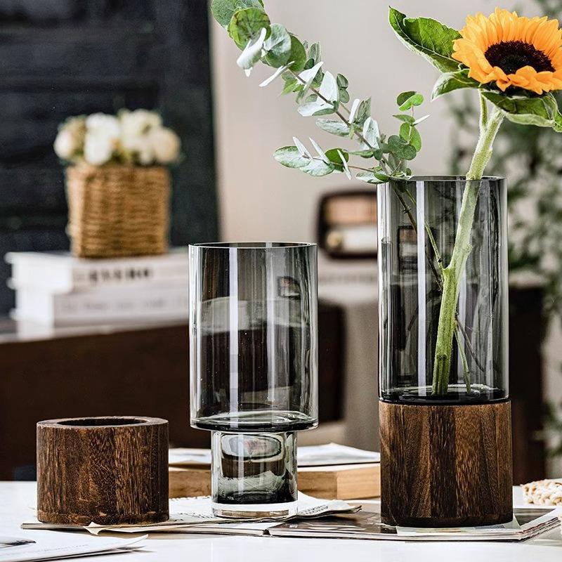 Large Glass Vase with Free Shipping – High-End Ins Style, Transparent Hydroponic Bottle for Fresh Flowers, Home Decor