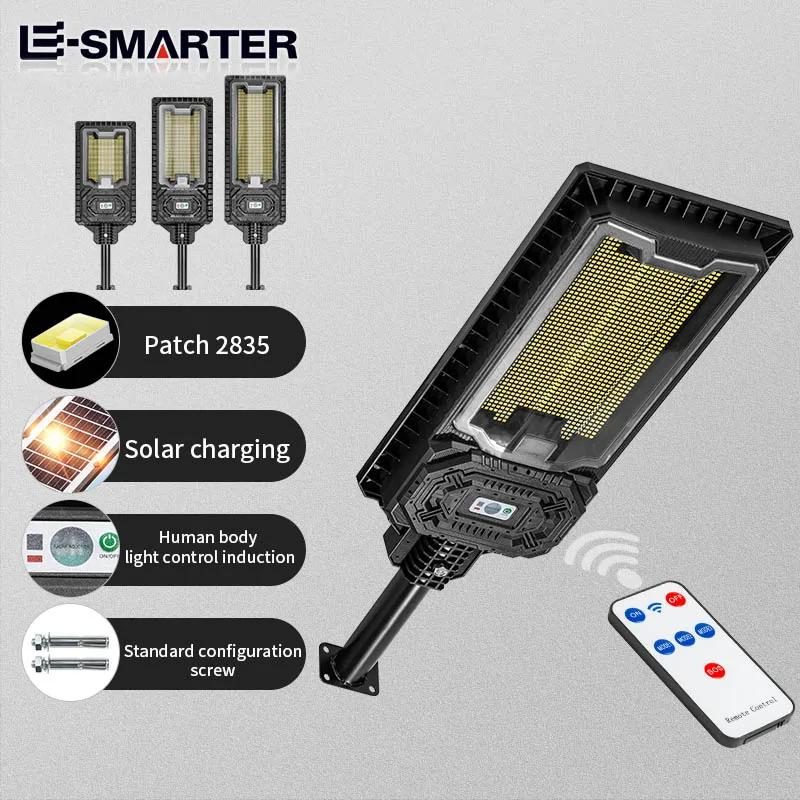 Lumini solare puternice de exterior Lampă de grădină cu LED Lămpi cu panouri solare Lumină stradală cu senzor de mișcare impermeabilă