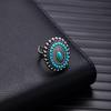 Retro Bohemian Silver Faux Turquoise Ring