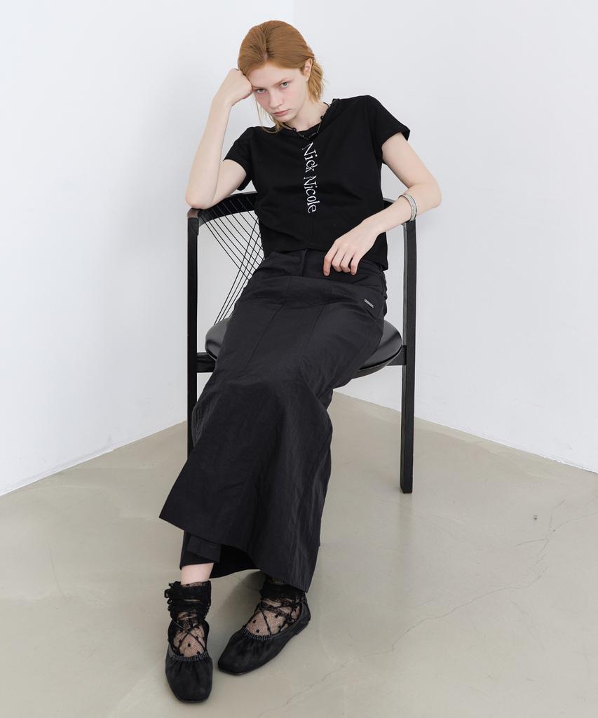 Nigaennikol Panel Long Skirt_Black