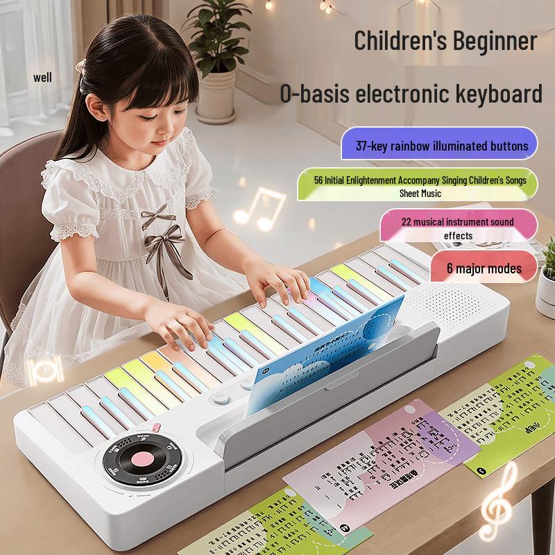 Ousaqi Kids 37-Key Rainbow Electronic Piano
