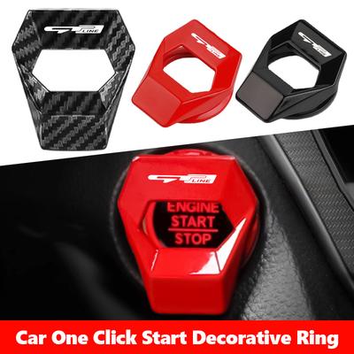 BLUKFA1 Car Interior One-touch Start Ignition Engine Stop Button Switch Button Protective Cover Decorative Sticker Accessories for
