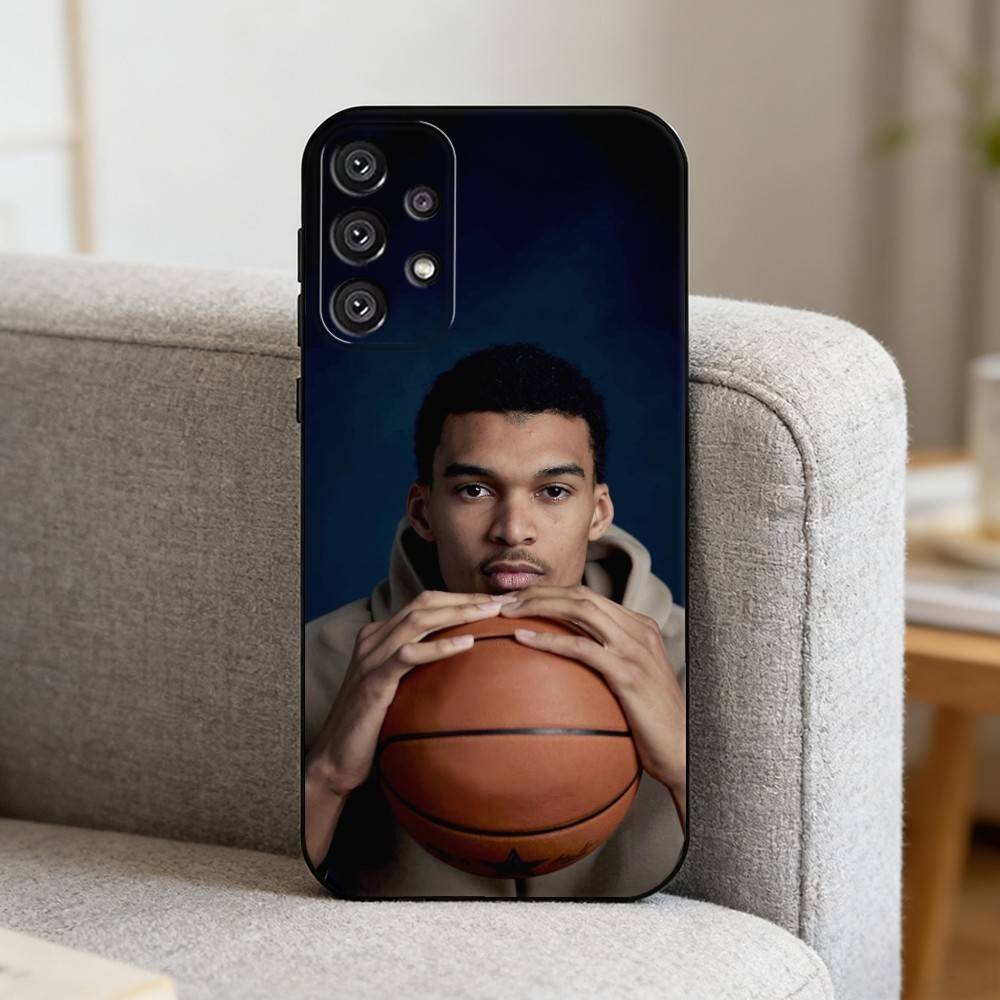B-Basketball V-Victor W-Wembanyama Phone Case For Samsung S25,S24,S21,S22,S23,S30,Ultra,S20,Plus,Fe,Note,10,9,5G Black Cover