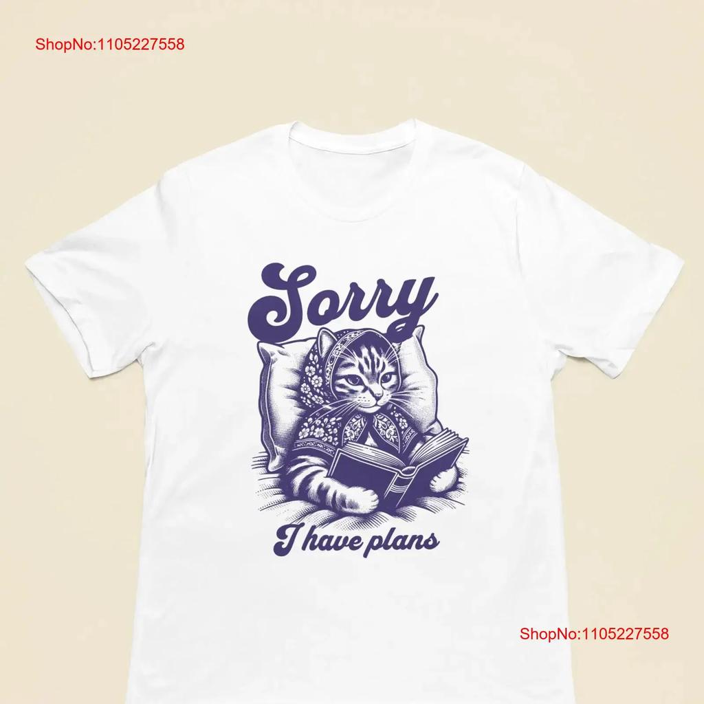 Babushka Cat Retro Jersey T Shirt Sorry Cans I Have Plans For Lovers And Book Vintage Streetwear Unisex Fashion