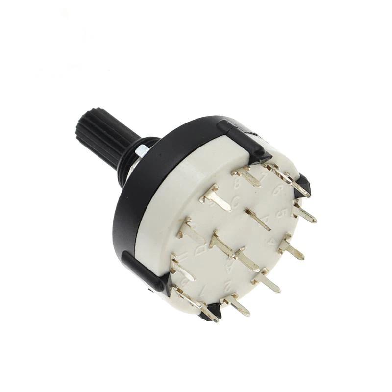 RS26 Rotary Band Selector Switch 1-4 Pole Position 3/4/6/12 Adjustable Gears for Hobbyist Electronic DIY Project Circuit Control