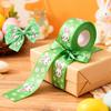 2 Pack Colorful Decorative Ribbons Easter Celebration Ribbon Polyester Texture for Easter Gift Wrapping and Home Decors