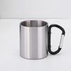 200ML Lightweight Stainless Steel Camping Mug with Carabiner Portable Metal Coffee Mugs for Outdoor Sports Travel Hiking
