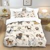 3pcs Cartoon Dog Print Soft Coreless Duvet Cover Set, Multi Size Bedroom Bedding Decoration, Machine Washable