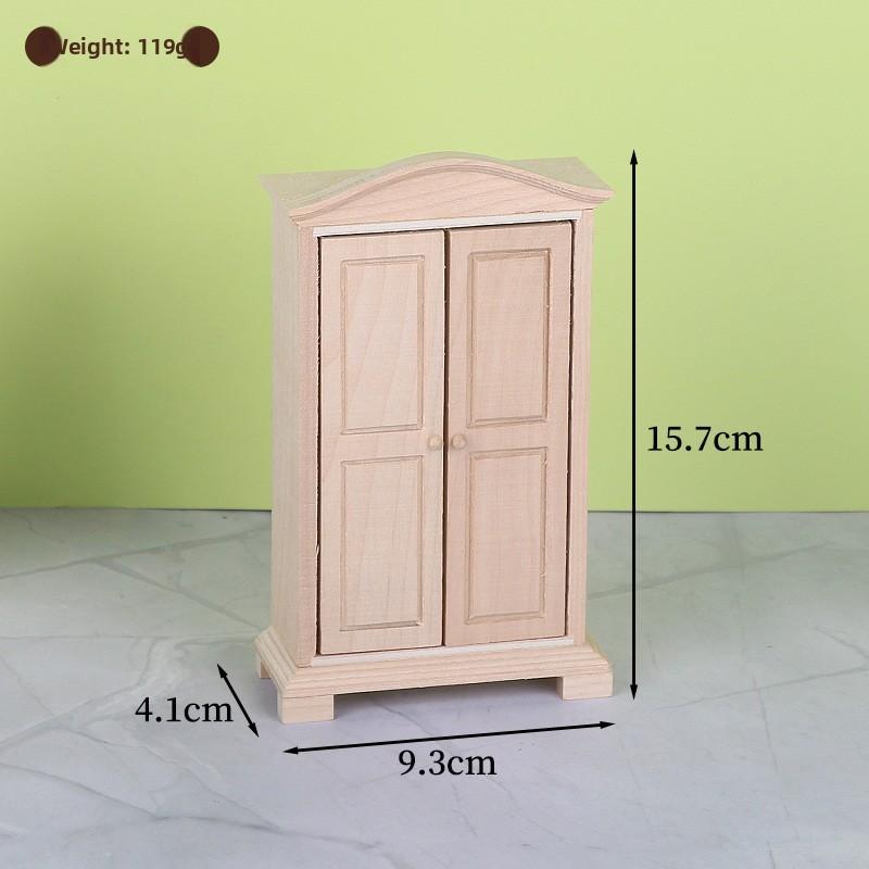 Dollhouse Miniature Furniture With Wooden Material For Rustic Bedroom Decor