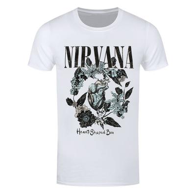 Nirvana T-shirt Hartvormige Doos Band Officieel Wit Nieuw Unisex T-shirt