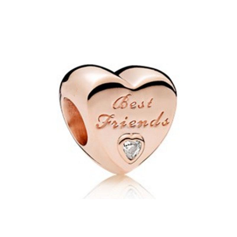 New Copper Charms Heart Love You Forever Mum Auntie Beads Fit Original Bracelet Diy Gift Women