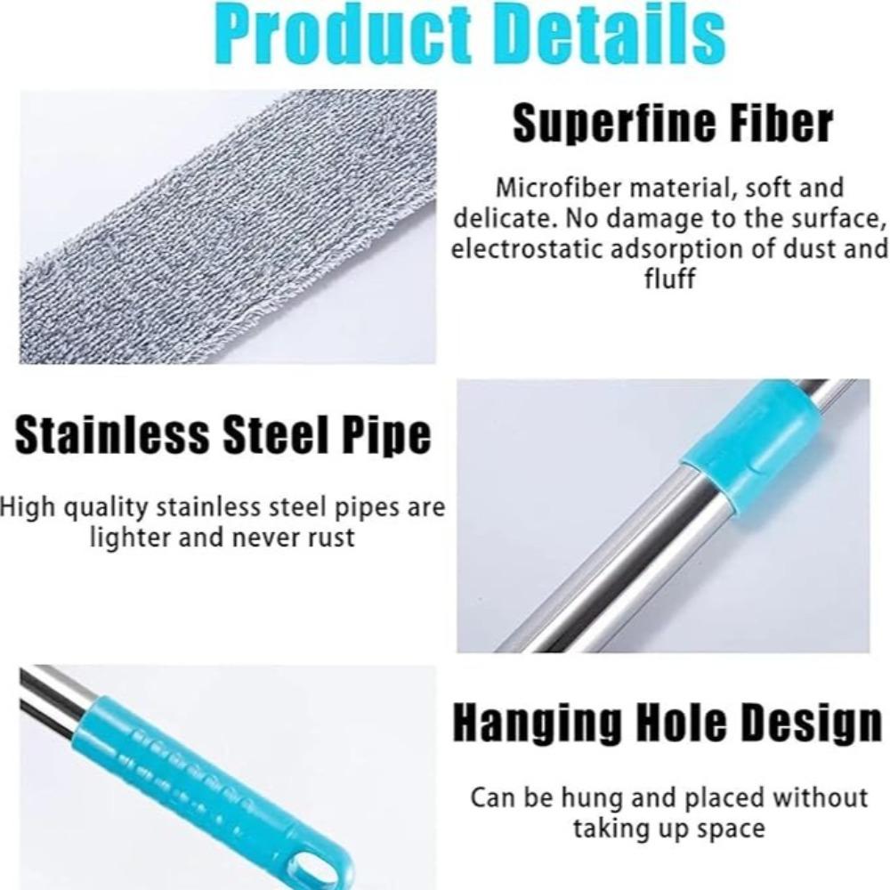 Dust Cleaner Telescopic Long Handle Mop with Bendable Head Flexible Cleaning Duster Brush for Home Dusting Household Cleaning