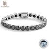 Black Diamond Moissanite Bracelet Men's Full Diamond S925 Pure Silver Luxury Simple Tennis Chain Over Drill Pen With Certificate