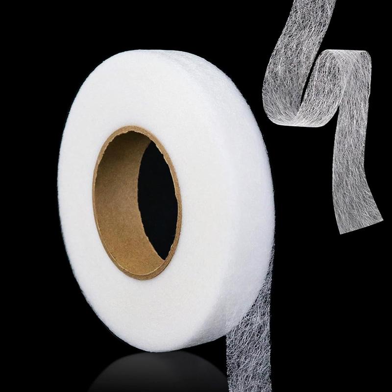 2cm Wide No Sewing Iron on Tape Roll Fabric Fusing Tape Hemming Web 64 Meters Hemming Web Ironing Tape for Clothes Sewing Tool