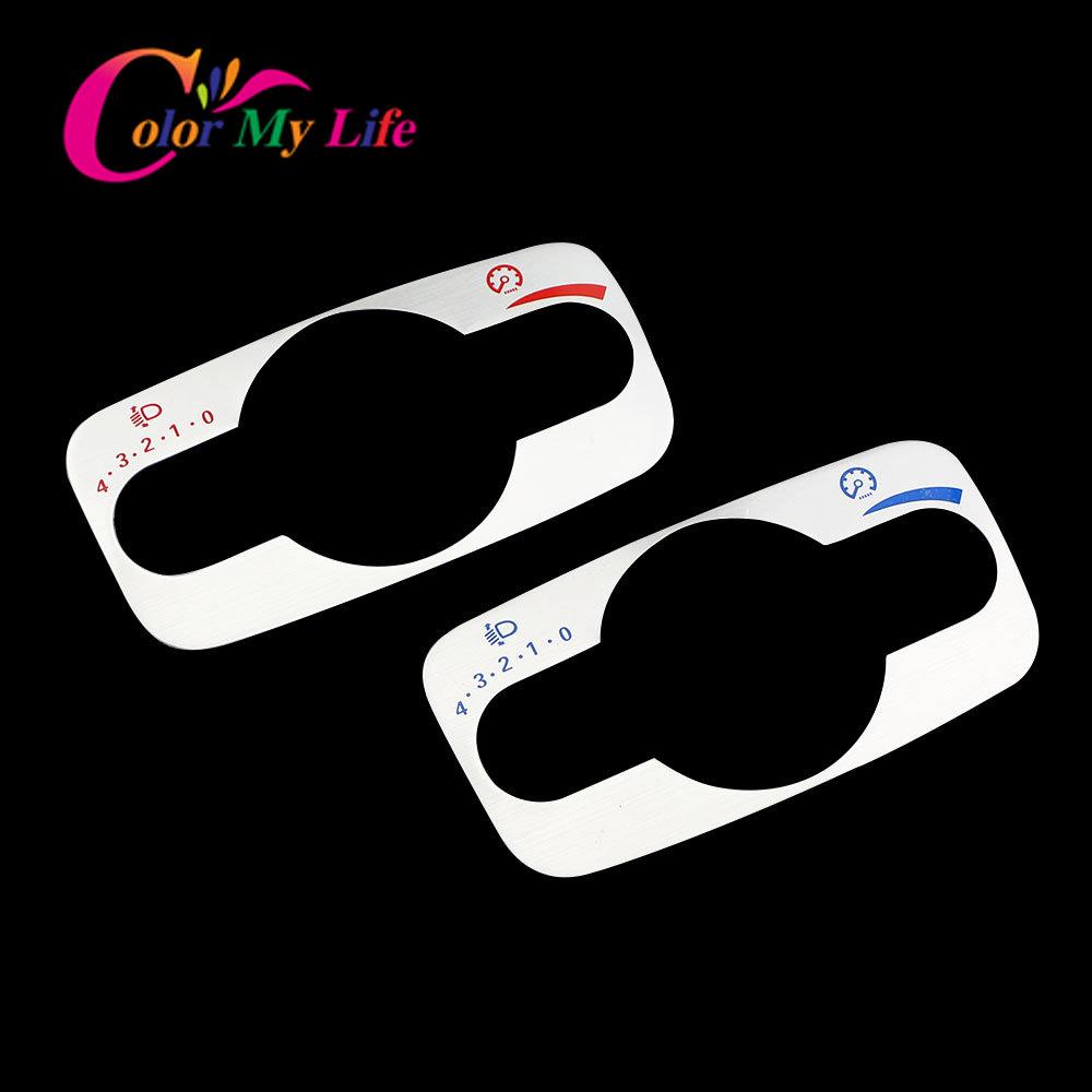 Color My Life Headlight Switch Head Light Adjustment Panel Sequins Sticker for Ford the new Fiesta 2009 - 2013 2014 2015 2016