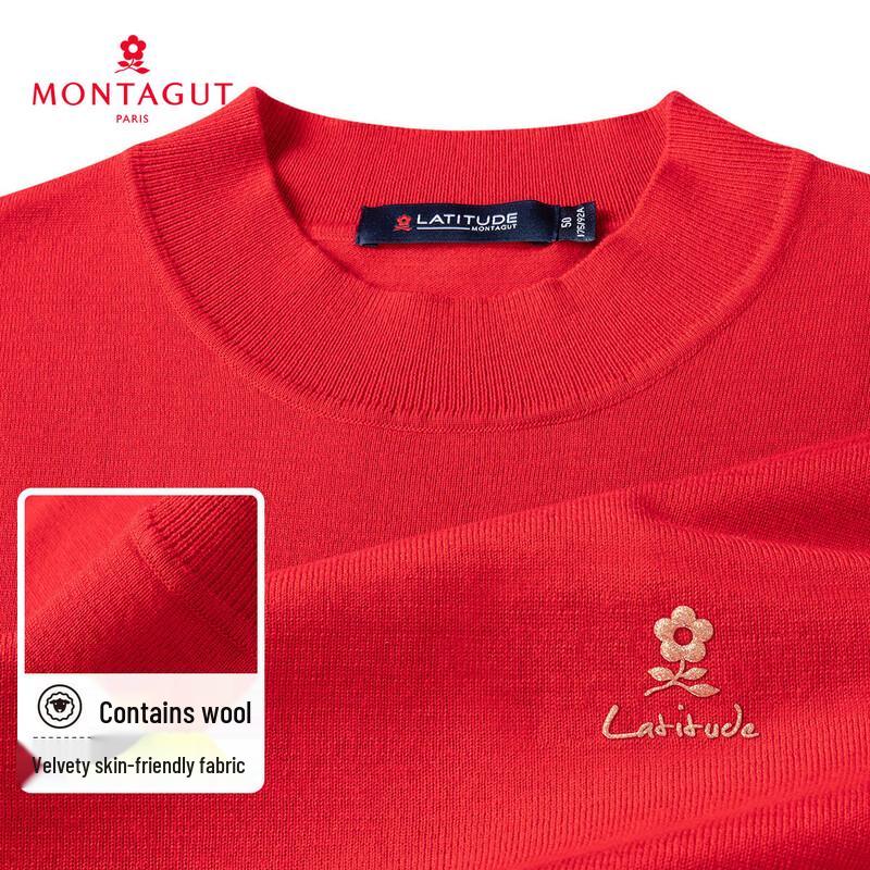 MONTAGUT Men s Lamb Wool Blend Glitter Round Neck Sweater 52