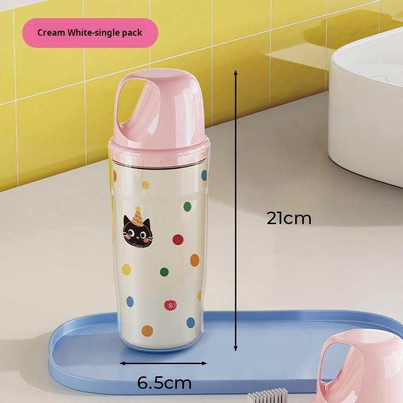 Dopamine three-in-one portable wash cup storage cup family travel essential mouthwash cup cartoon polka dot wash cup