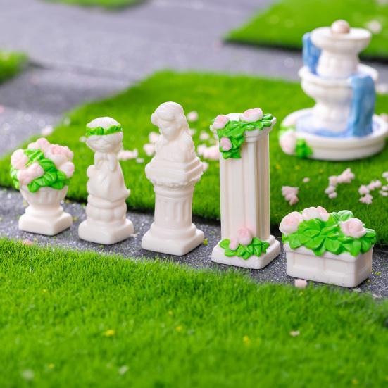 Mini Fairy Garden Accessories Miniature Tiny Waterfall Pavilion Roman Column Figurine for DIY Crafts Micro Landscape