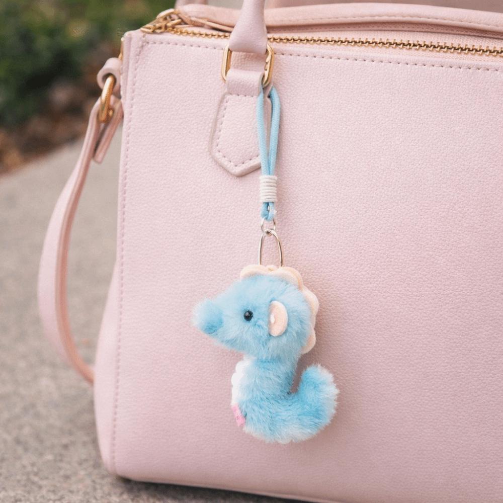 Starfish Ocean Animal Plush Keychain Soft Fluffy Whale Keyring Cute Seahorse Pendant  Birthday Gift