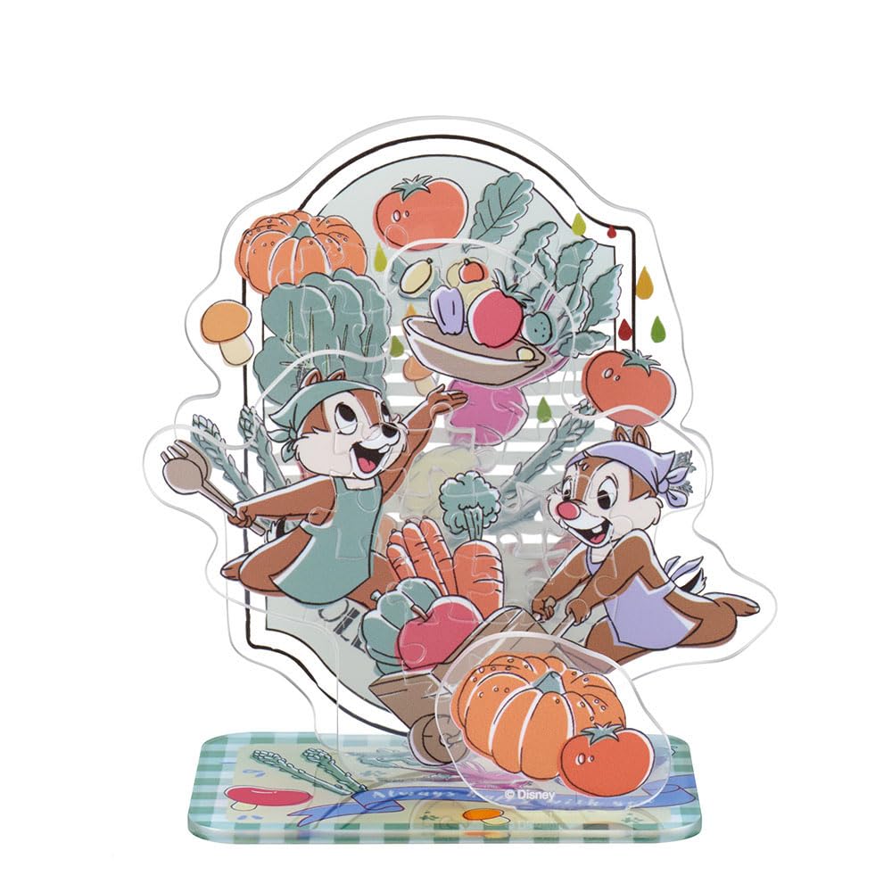 Puzzle x Acrylic Beverly 34 Pieces Disney Acrylic Stand Pop Chip [Jigsaw Stand] & Dale/Vegetable