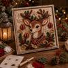Handmade Christmas Fabric Poke Art Kit Educational Wall Hanging 3D Fabric Embroidery DIY Set Unique Vintage