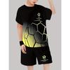 Children's Clothing Suit for Boy Summer Short Sleeve T-Shirt 2 Piece Set 3D Football Print Shorts Casual Outdoor Children's Sets