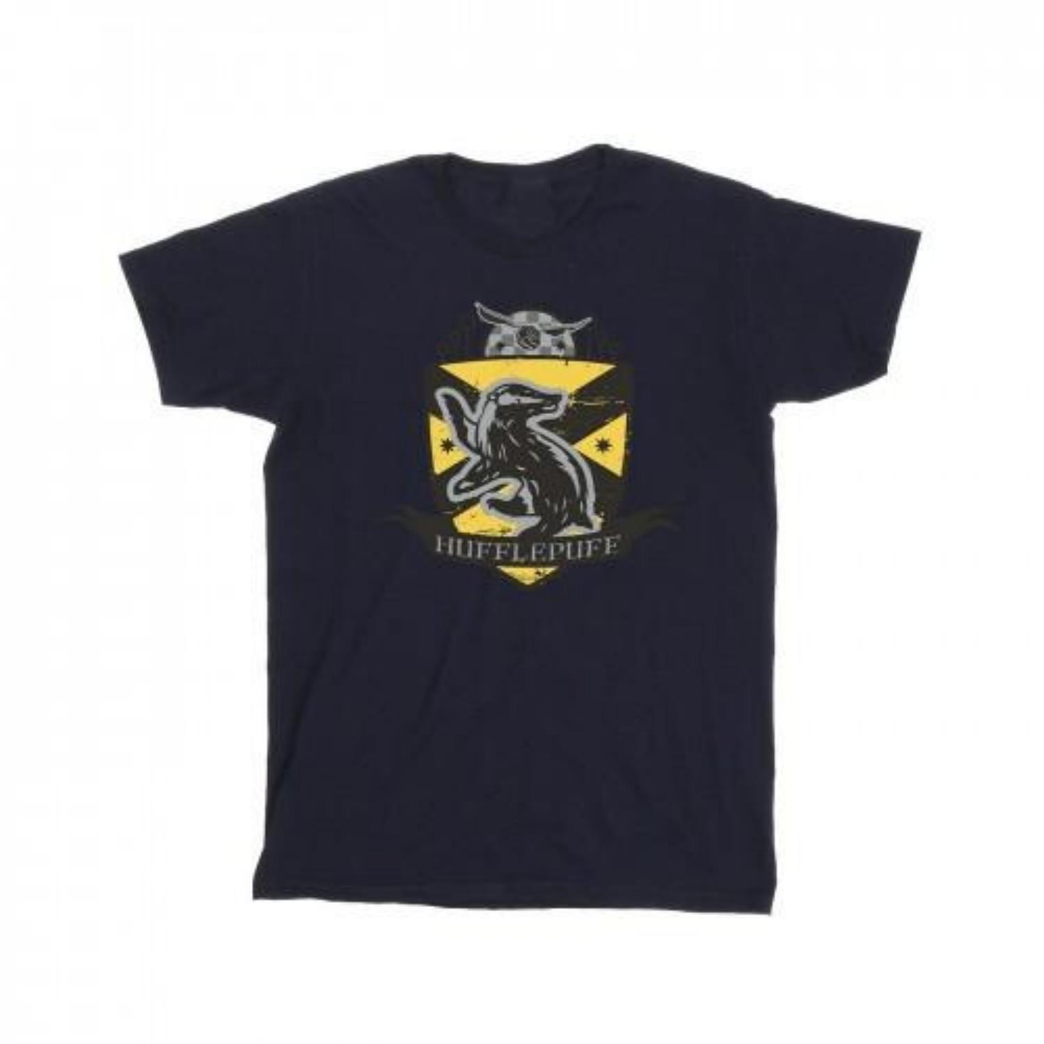 HARRY POTTER Mens Hufflepuff Chest Badge T-Shirt S чёрный