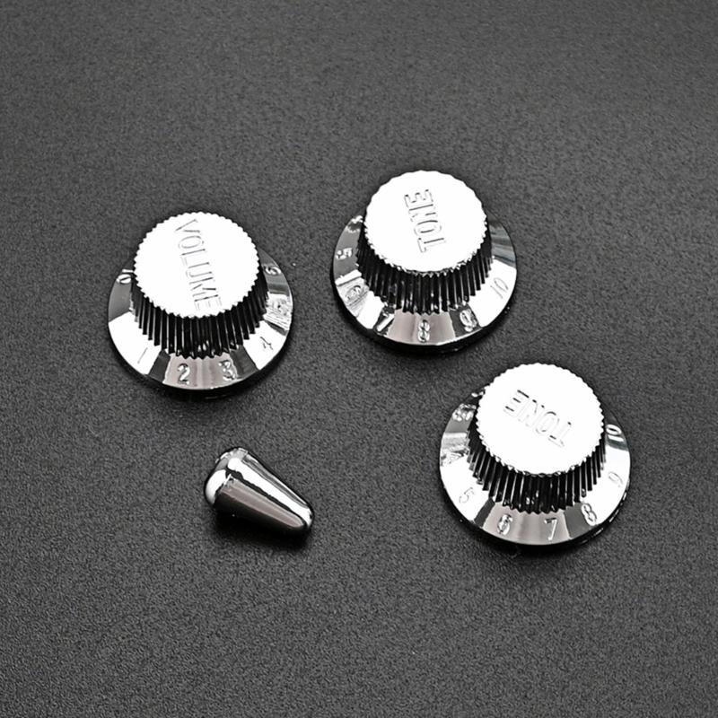 3Pcs Guitar Knobs Amber Top Hat Knobs Guitar Speed Control Knobs Volume Tone Control Knobs Fits 4.5mm/0.18" Rotary Shaft