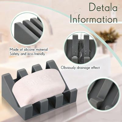 A Soap Box, Silicone Drain Pan, Bathroom Storage Rack, Silicone Soap Holder
