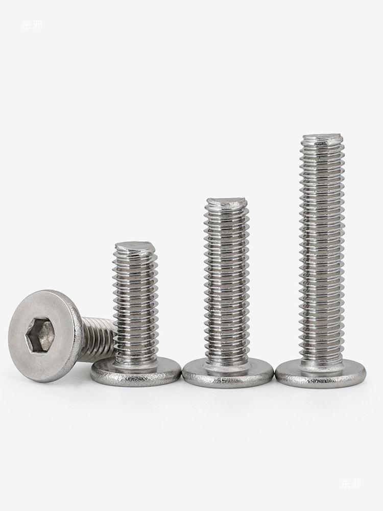 Stainless Steel 304 Screws: Thin, Flat, Pan, Low, Short Hex Socket Heads (M2-M8).