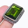 Natural Peridot Gemstone Handmade 925 Sterling Silver Jewelry Ring Size 8 AR-15991