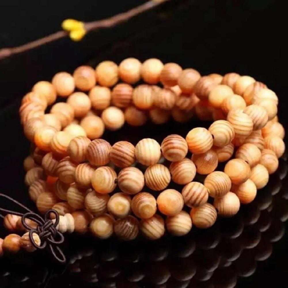 Kerek Tuja Fa Csíkos Gyöngyök Környezetbarát Fa Laza Távtartó Gyöngyök Ékszerkellékek Készítéséhez DIY 6-30mm