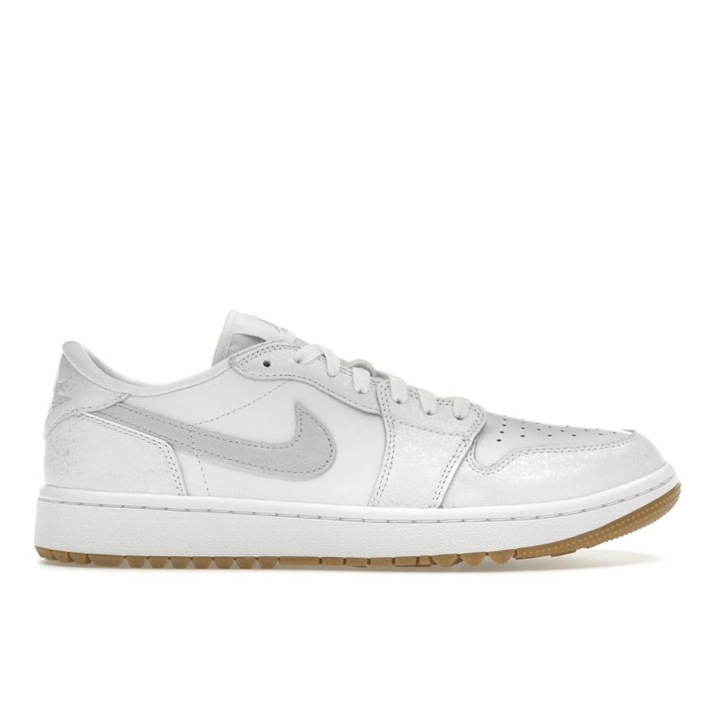 Air Jordan 1 Low Golf Hvit Gummi Unisex Sneakers Pure-Platinum Gummi-Medium-Brun DD9315-111