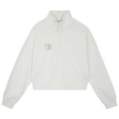 Crew Tr Bz Cc Half-Zip Warm Comfortable Soft Sweatshirt Women Tops White 625533-65