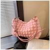 Bubble Flower Portable Cylinder Bag Women's New Japanese and Korean Girls One Shoulder Hand Carry Bento Bag Contrasting Color Design