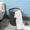 Round Dirty Clothes Basket Portable Fabric Laundry Hamper Foldable Dustproof Multifunctional Storage Bucket Sundries