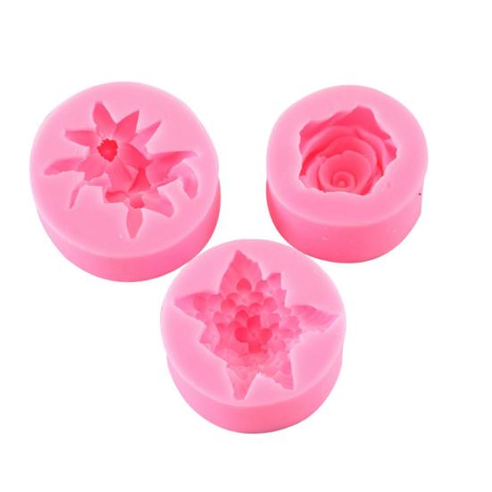 Tårtform mångsidig Värmebeständig non-stick Återanvändbar Lätt urformning Tårtdekoration DIY Rose Lilies Kryddnejlika Blomma