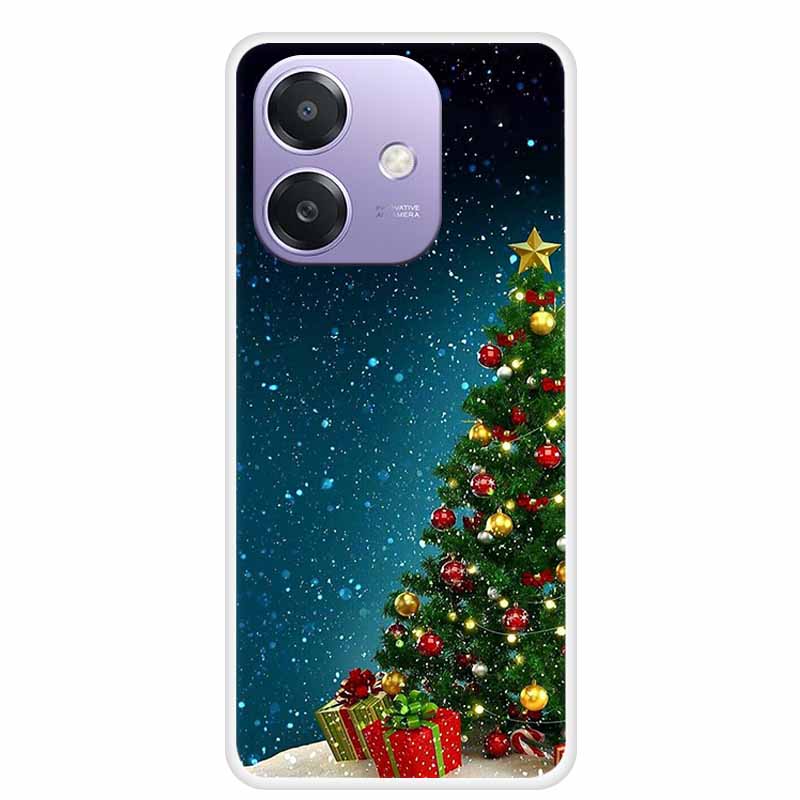 Christmas Phone Cases for OPPO A3 A3x 4G 5G Case Transparent Snowman Soft Santa Claus Silicone Back For A3 A3x TPU Clear Cases