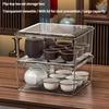 1PC Clamshell Acrylic Storage Box with Cover Dustproof Transparent Tea Set Storage Box Bedroom Dormitory Office Finishing Box