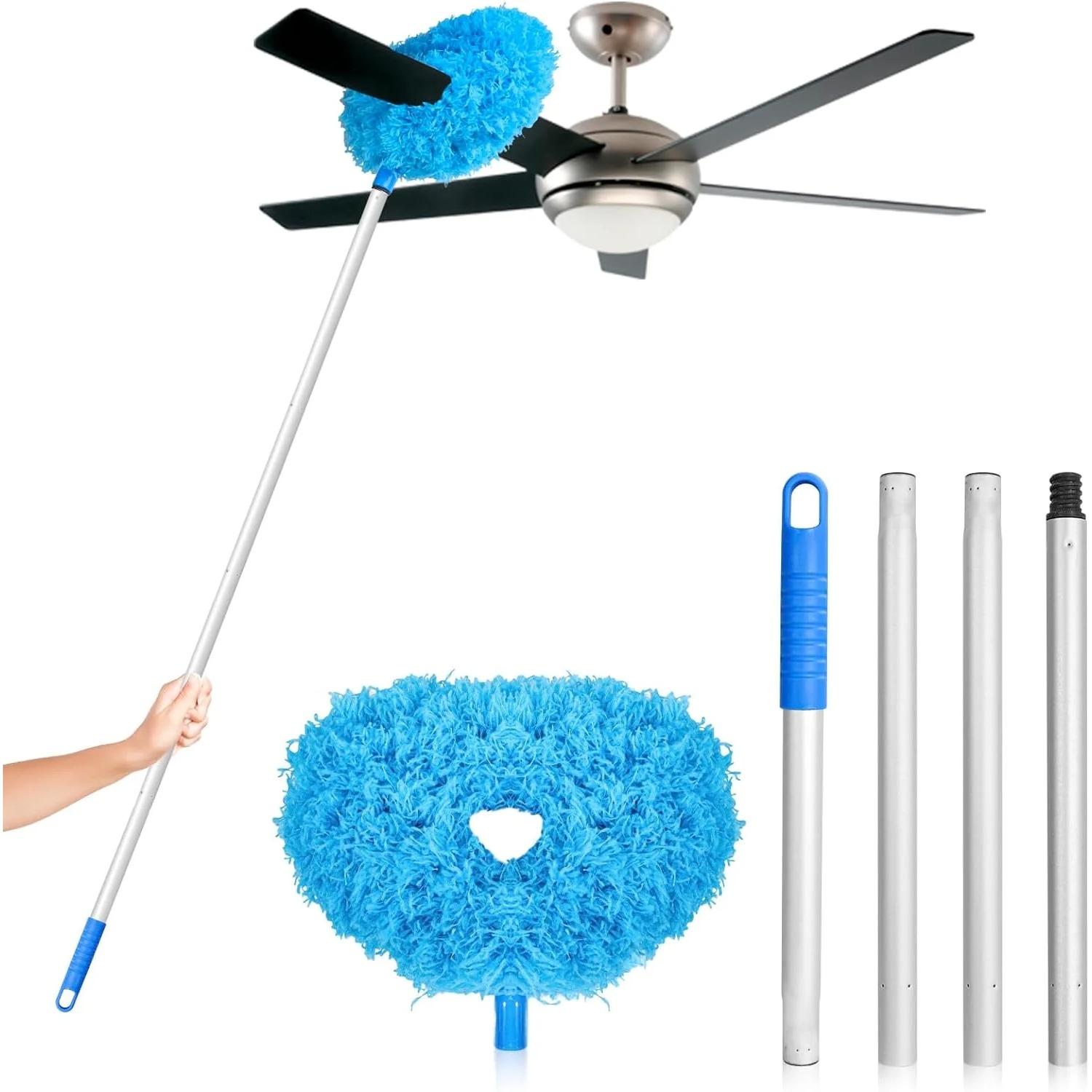 

JFengqi Reusble Microfiber Ceiling Fan Duster with 13 to 49.7 Extendable Handle Pole, Blue синий