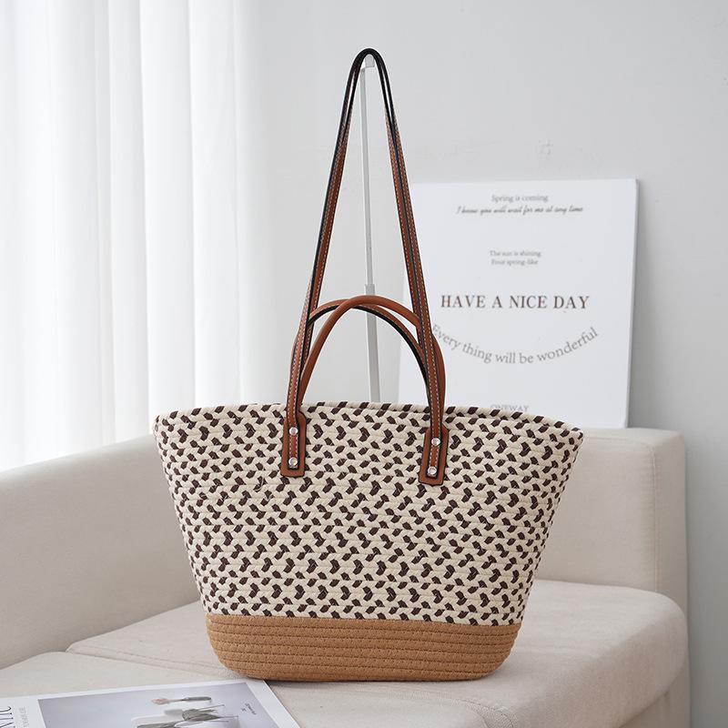 

Премиальная сумка-тоут для通勤 с леопардовым принтом большой вместимости 2025 новая зарубежная универсальная сумка через плечо пляжная сумка для отпуска 28*9*25 хаки