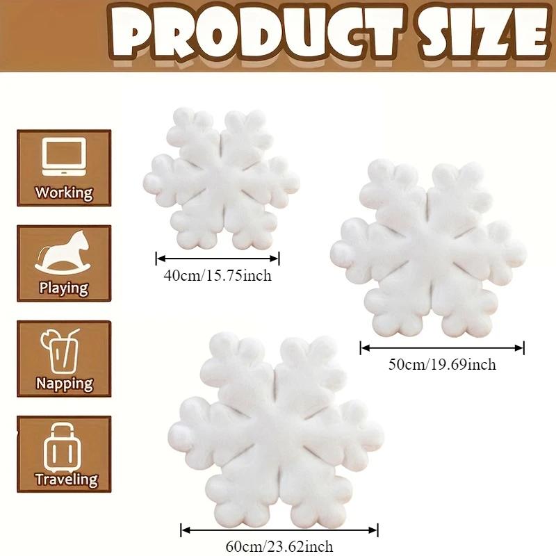 Comfortable Snowflake Pillow/Seat Cushion, Soft White Decorative Mat, Suitable for Sofa and Bed,Easy To Care, All-Season Comfort