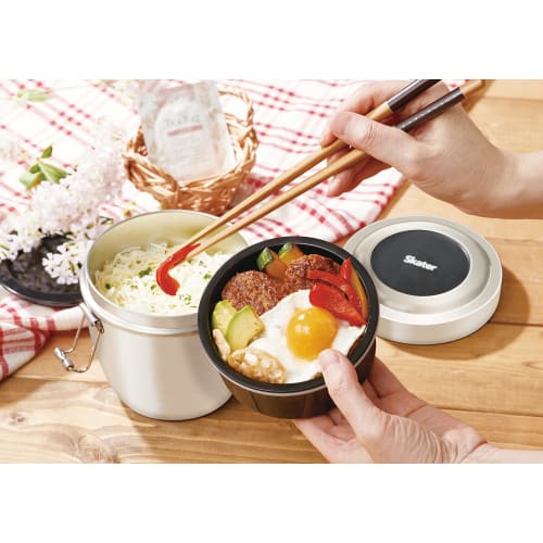 Skater Antibacterial Thermal Bowl Stainless Steel Bento Box 800ml Black STLBD8AG-A