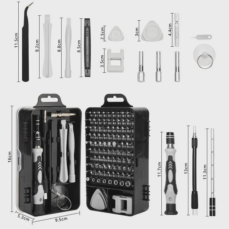 Sada přesného magnetického šroubováku 115 v 1 pro opravu hodinek a mobilních telefonů