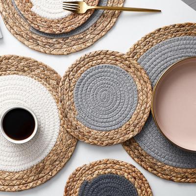 Japanese Style Table Mat Hand Woven Heat Insulation Mat Household Western Food Mat Hot Pot Mat Tea Cup Mat Dish Mat Bowl Mat